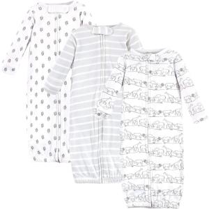 imageTouched by Nature Baby Girls Organic Cotton Zipper GownsSafari