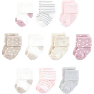 imageTouched by Nature Unisex Baby Organic Cotton SocksSoft Pink Dot Stripe