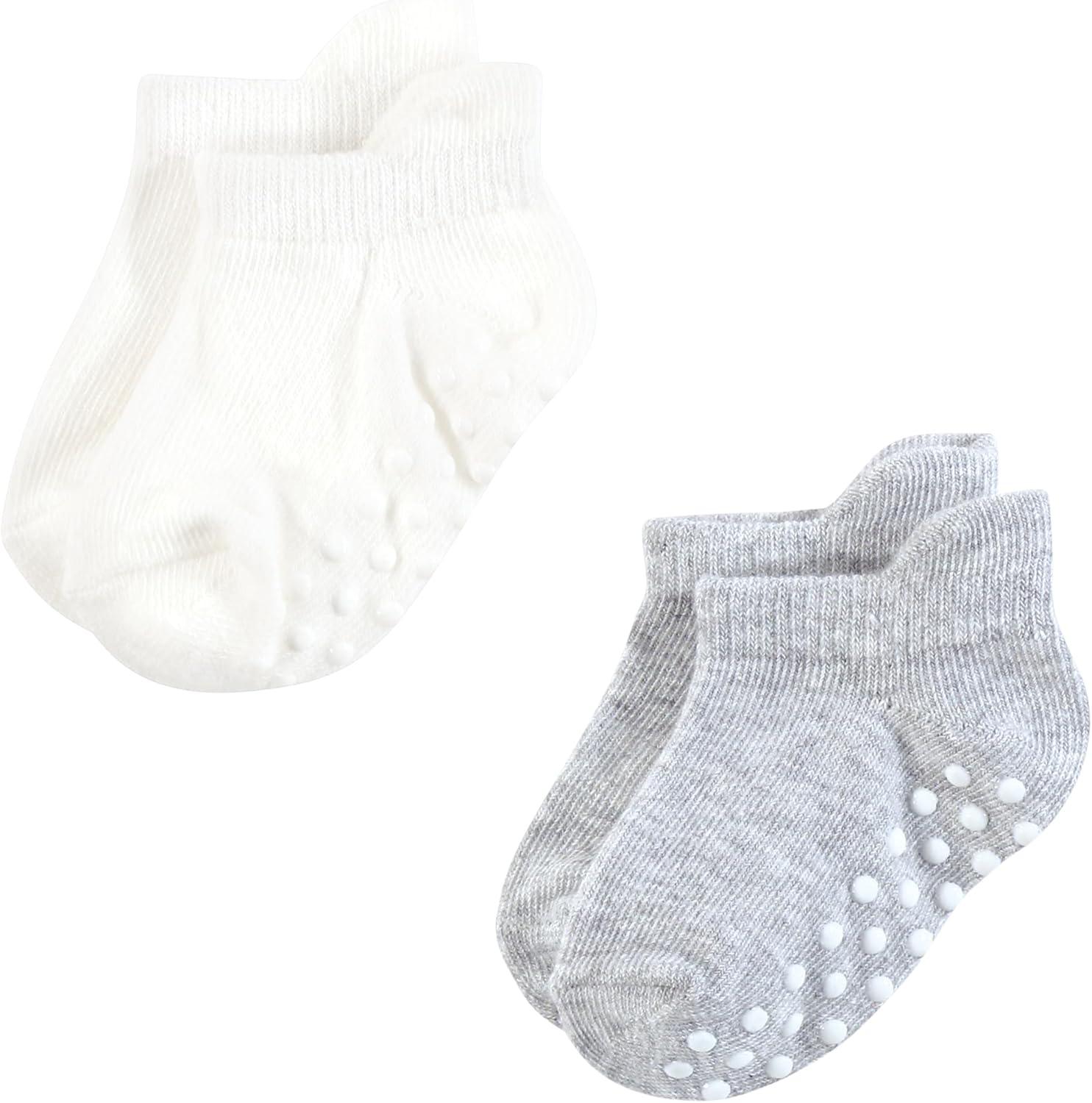 imageTouched by Nature Girls Unisex Baby Organic Cotton Socks with NonSkid Gripper for Fall ResistanceBlue Neutral