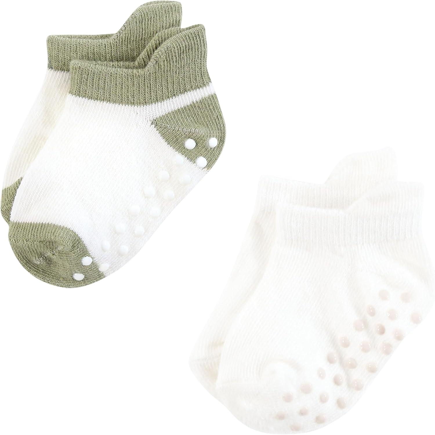 imageTouched by Nature Girls Unisex Baby Organic Cotton Socks with NonSkid Gripper for Fall ResistanceBlue Sage Neutral