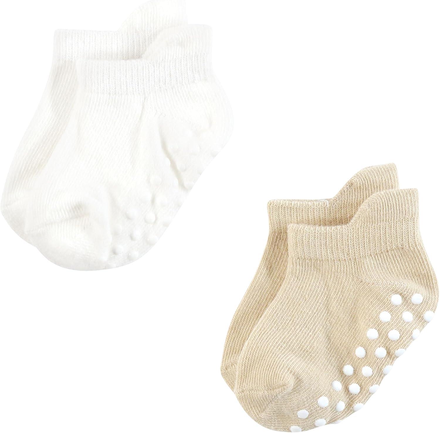 imageTouched by Nature Girls Unisex Baby Organic Cotton Socks with NonSkid Gripper for Fall ResistanceSoft Pink Neutral