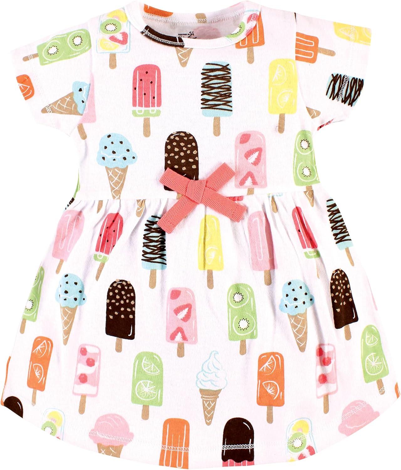 imageTouched by Nature Infant Toddler Girls Organic Cotton Dress and Cardigan Rainbows SunshinePopsicle