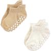 imageTouched by Nature Girls Unisex Baby Organic Cotton Socks with NonSkid Gripper for Fall ResistanceBeige Neutral