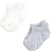 imageTouched by Nature Girls Unisex Baby Organic Cotton Socks with NonSkid Gripper for Fall ResistanceBlue Neutral
