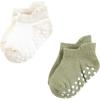 imageTouched by Nature Girls Unisex Baby Organic Cotton Socks with NonSkid Gripper for Fall ResistanceBlue Sage Neutral