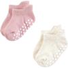 imageTouched by Nature Girls Unisex Baby Organic Cotton Socks with NonSkid Gripper for Fall ResistanceSoft Pink Neutral
