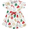imageTouched by Nature Infant Toddler Girls Organic Cotton Dress and Cardigan Rainbows SunshineChristmas Cookies