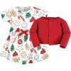 imageTouched by Nature Infant Toddler Girls Organic Cotton Dress and Cardigan Rainbows SunshineChristmas Cookies