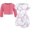 imageTouched by Nature Infant Toddler Girls Organic Cotton Dress and Cardigan Rainbows SunshineFlower Market