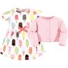 imageTouched by Nature Infant Toddler Girls Organic Cotton Dress and Cardigan Rainbows SunshinePopsicle
