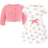 imageTouched by Nature Infant Toddler Girls Organic Cotton Dress and Cardigan Rainbows SunshineRainbows and Sunshine