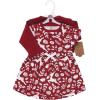 imageTouched by Nature Infant Toddler Girls Organic Cotton Dress and Cardigan Rainbows SunshineRed Winter Folk