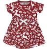 imageTouched by Nature Infant Toddler Girls Organic Cotton Dress and Cardigan Rainbows SunshineRed Winter Folk