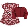imageTouched by Nature Infant Toddler Girls Organic Cotton Dress and Cardigan Rainbows SunshineRed Winter Folk