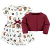 imageTouched by Nature Infant Toddler Girls Organic Cotton Dress and Cardigan Rainbows SunshineWoodland Alphabet