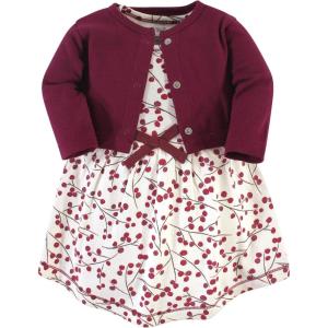 imageTouched by Nature Infant Toddler Girls Organic Cotton Dress and Cardigan Rainbows SunshineBerry Branch