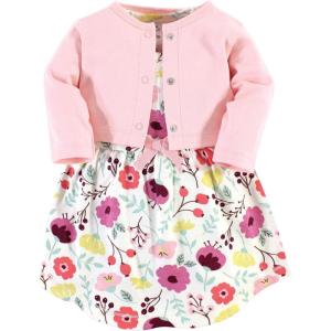 imageTouched by Nature Infant Toddler Girls Organic Cotton Dress and Cardigan Rainbows SunshineBotanical