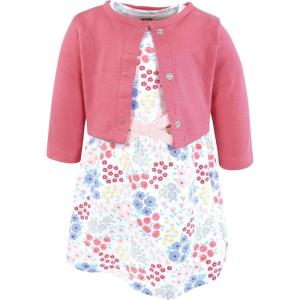imageTouched by Nature Infant Toddler Girls Organic Cotton Dress and Cardigan Rainbows SunshineFlower Market
