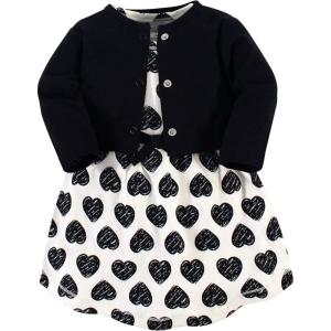 imageTouched by Nature Infant Toddler Girls Organic Cotton Dress and Cardigan Rainbows SunshineHeart