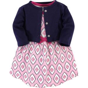 imageTouched by Nature Infant Toddler Girls Organic Cotton Dress and Cardigan Rainbows SunshineTrellis