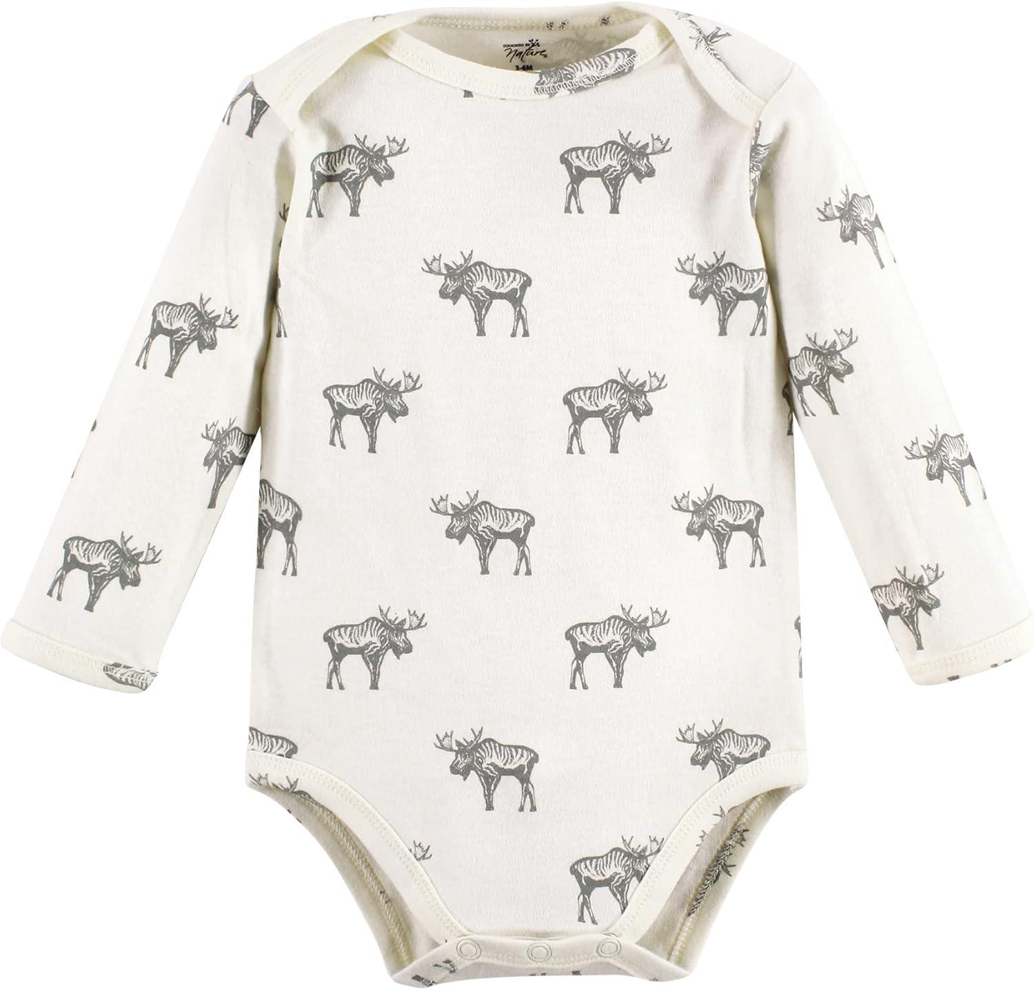 imageTouched by Nature Unisex Baby Organic Cotton LongSleeve BodysuitsBoy Woodland