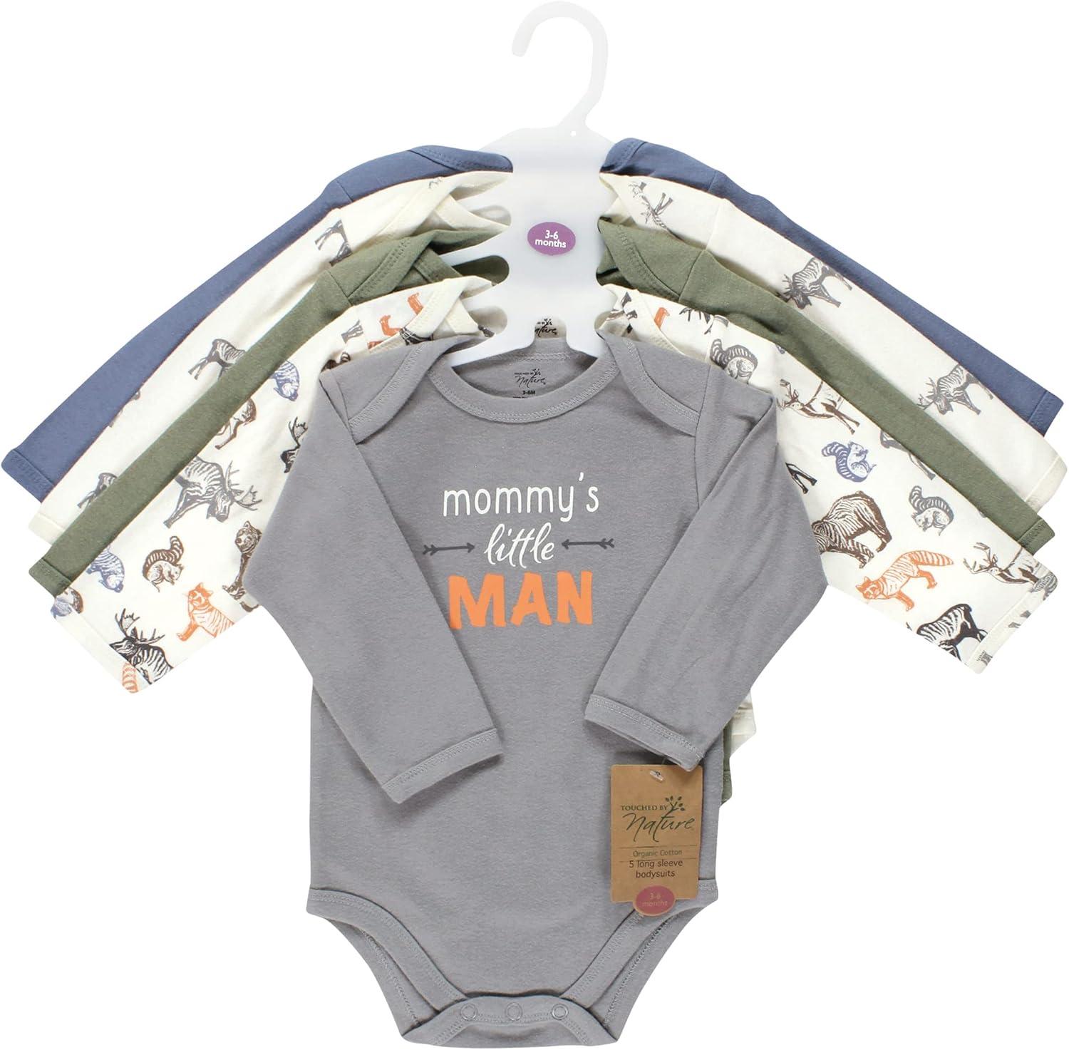 imageTouched by Nature Unisex Baby Organic Cotton LongSleeve BodysuitsBoy Woodland