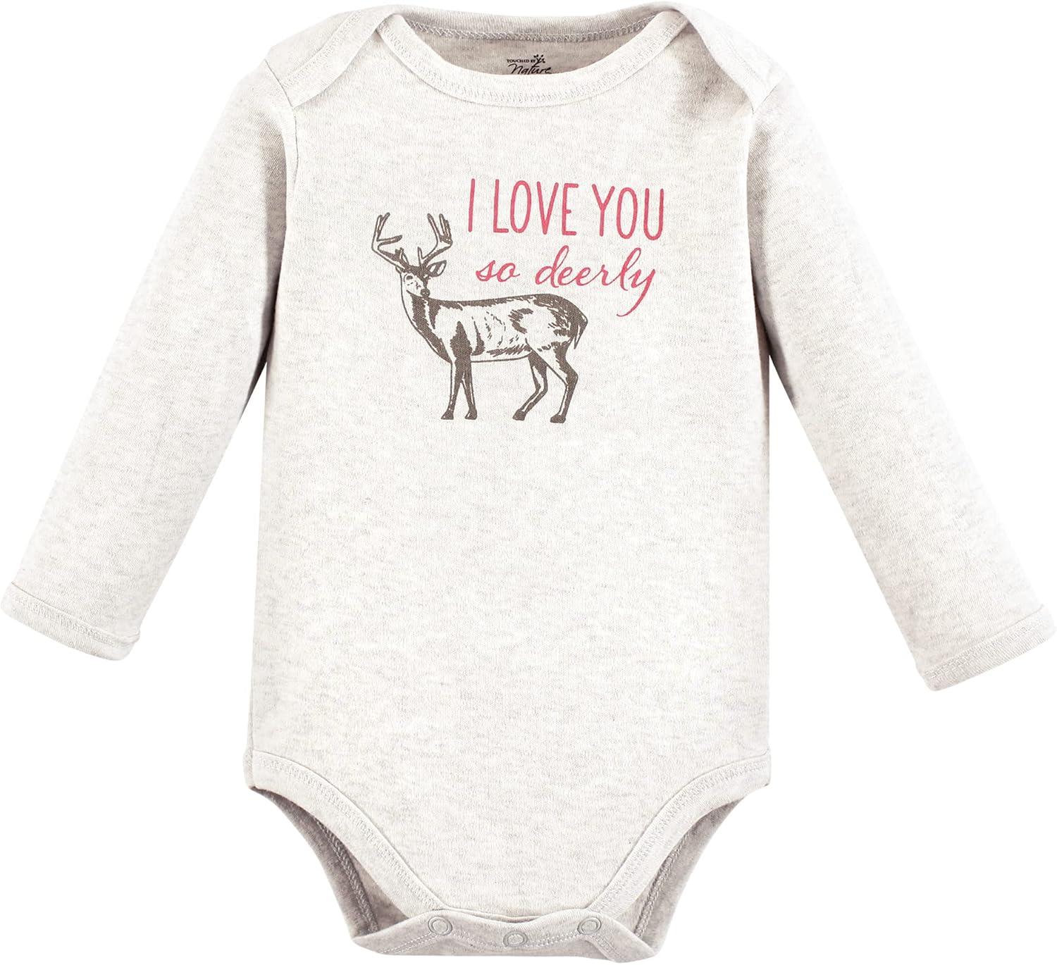 imageTouched by Nature Unisex Baby Organic Cotton LongSleeve BodysuitsGirl Woodland