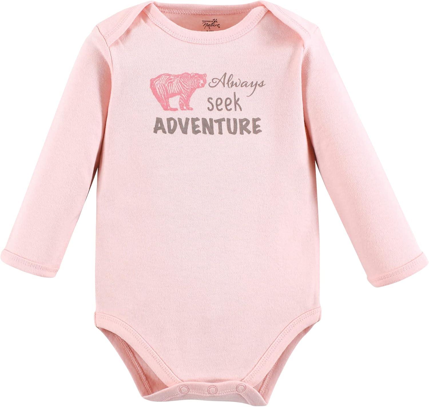 imageTouched by Nature Unisex Baby Organic Cotton LongSleeve BodysuitsGirl Woodland