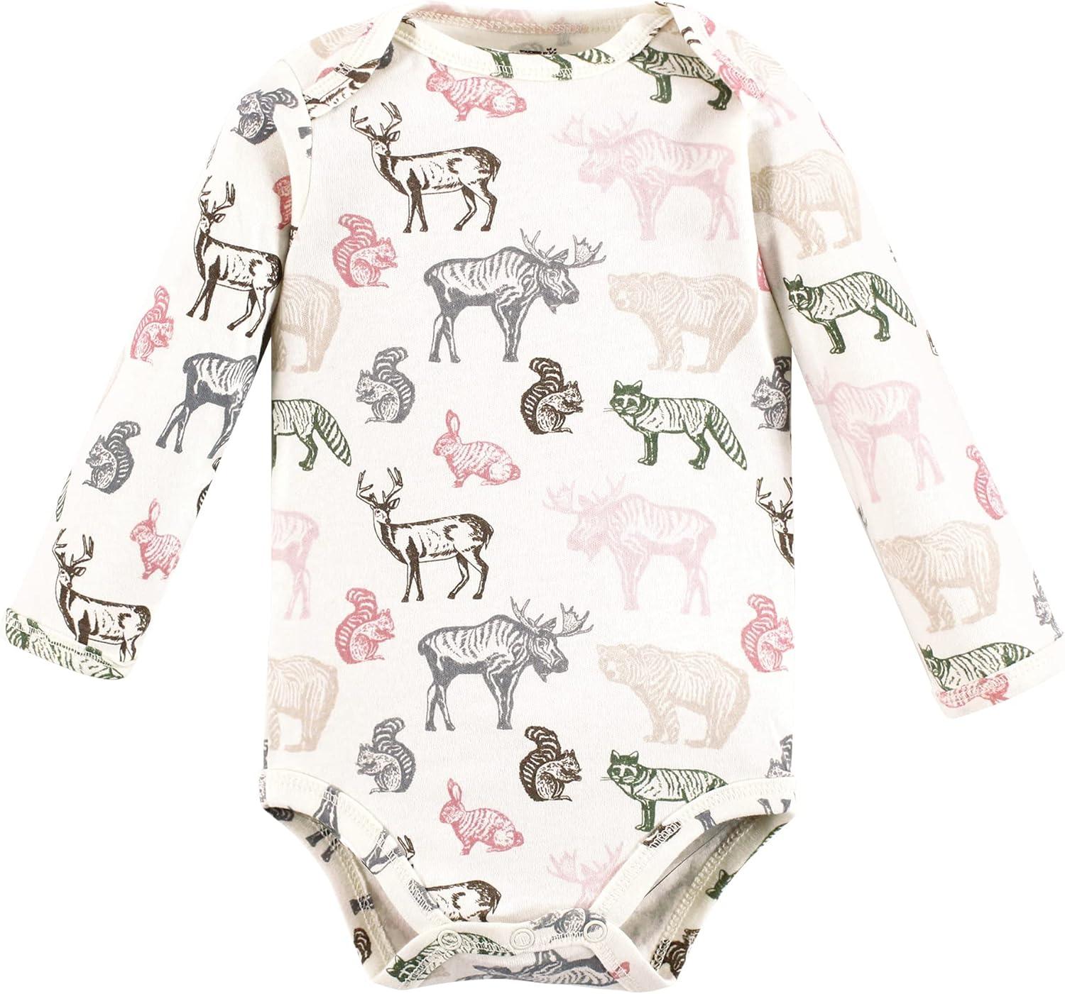 imageTouched by Nature Unisex Baby Organic Cotton LongSleeve BodysuitsGirl Woodland