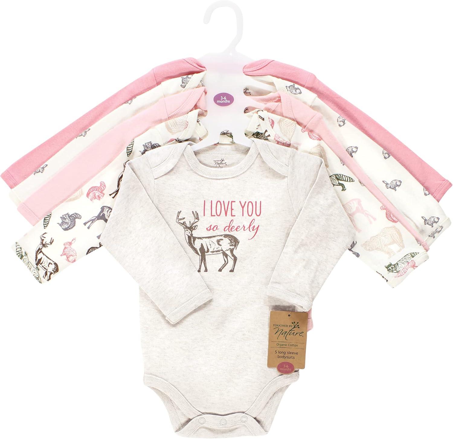 imageTouched by Nature Unisex Baby Organic Cotton LongSleeve BodysuitsGirl Woodland