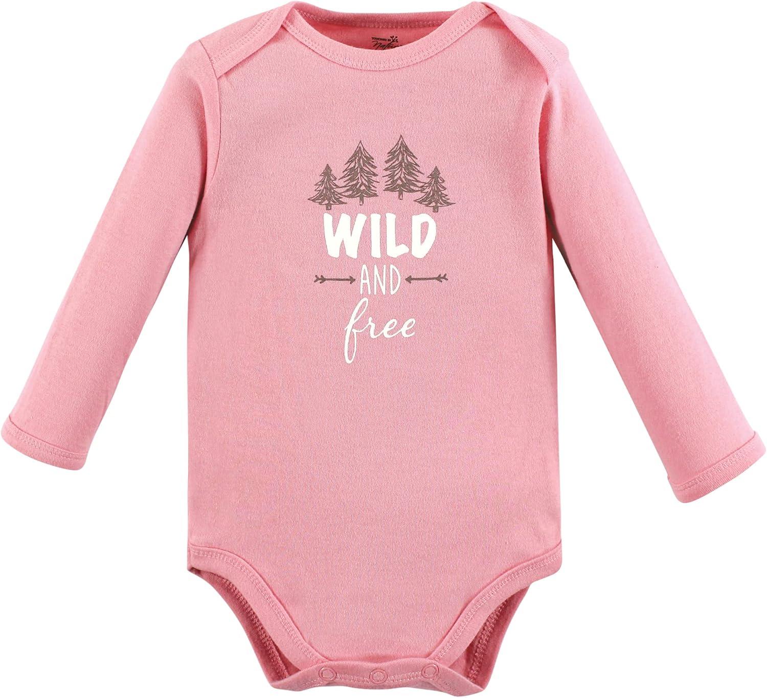 imageTouched by Nature Unisex Baby Organic Cotton LongSleeve BodysuitsGirl Woodland