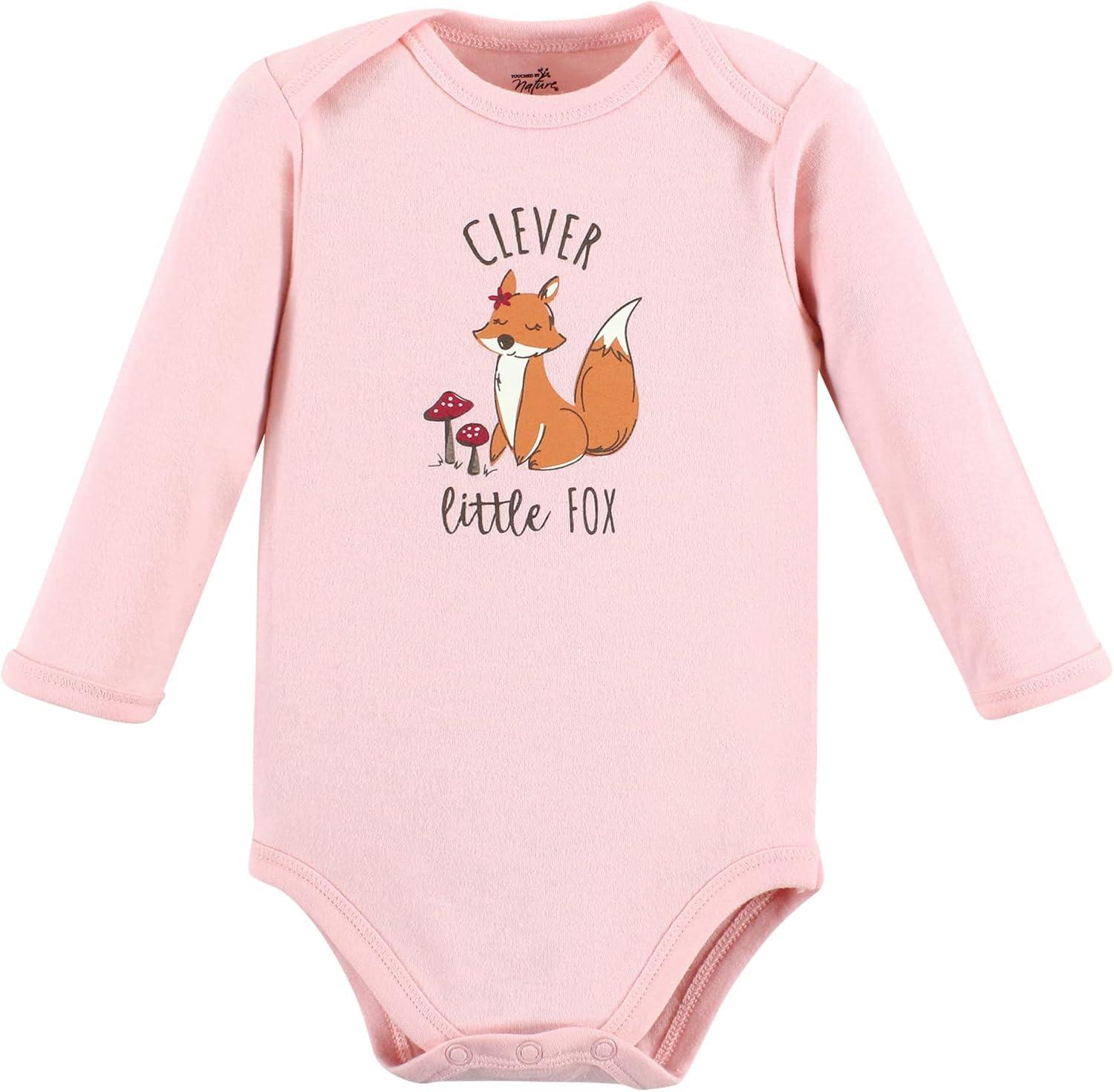 imageTouched by Nature Unisex Baby Organic Cotton LongSleeve BodysuitsGirl Woodland Alphabet 3pack