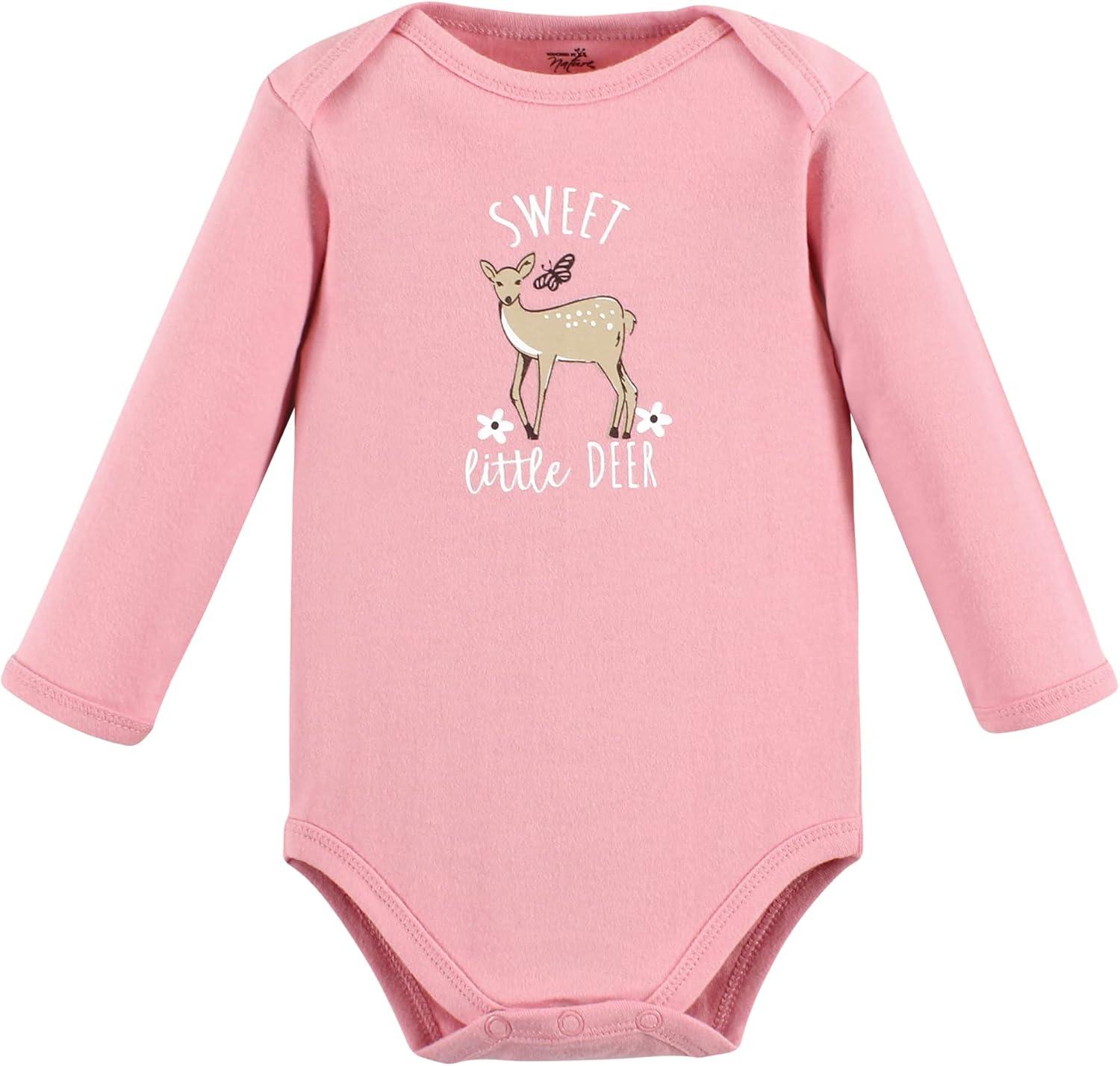 imageTouched by Nature Unisex Baby Organic Cotton LongSleeve BodysuitsGirl Woodland Alphabet 3pack