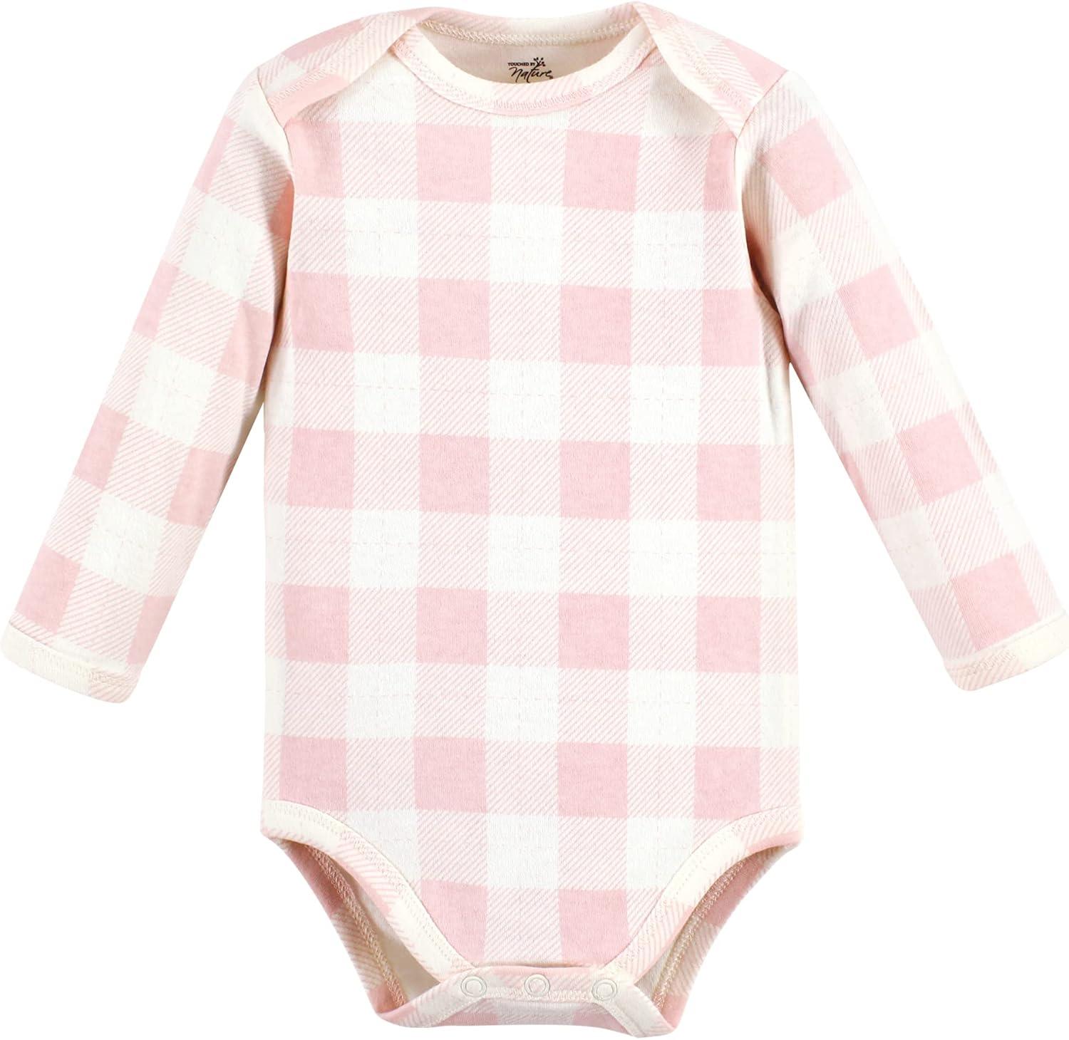 imageTouched by Nature Unisex Baby Organic Cotton LongSleeve BodysuitsGirl Woodland Alphabet 5pack