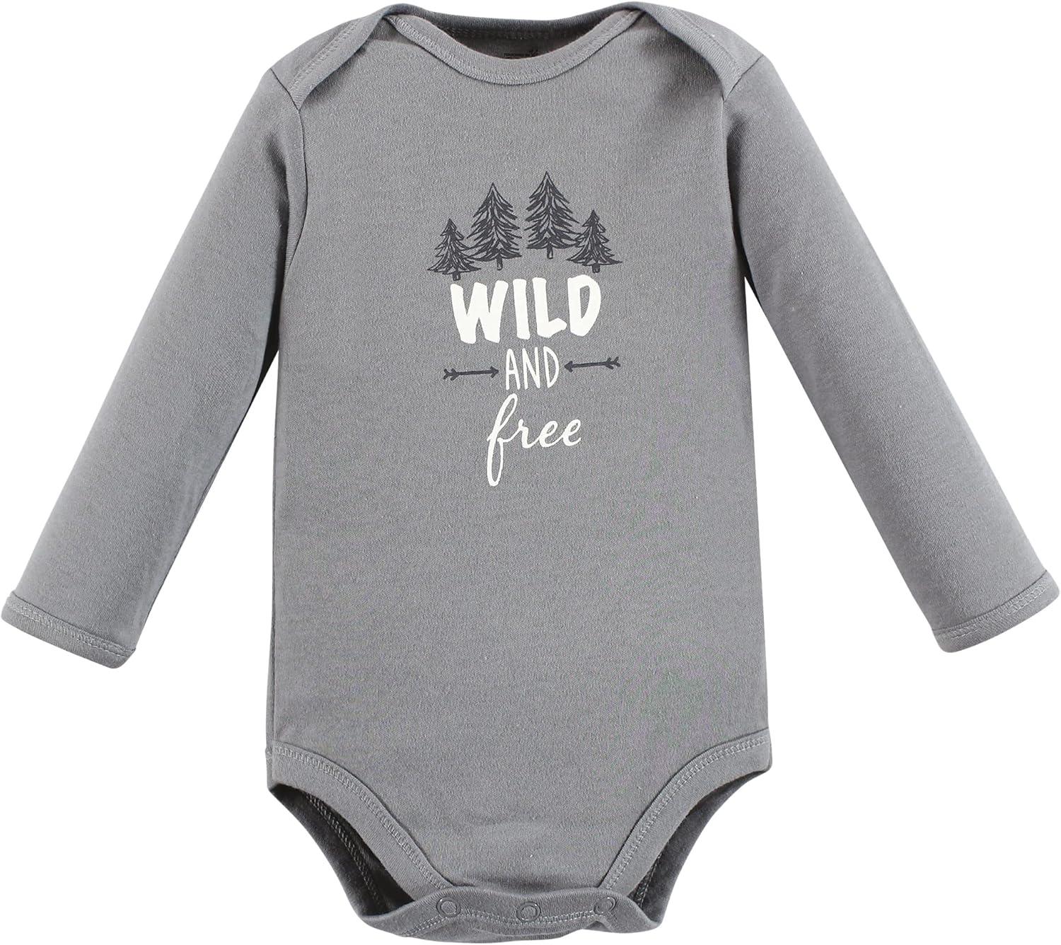 imageTouched by Nature Unisex Baby Organic Cotton LongSleeve BodysuitsNeutral Woodland
