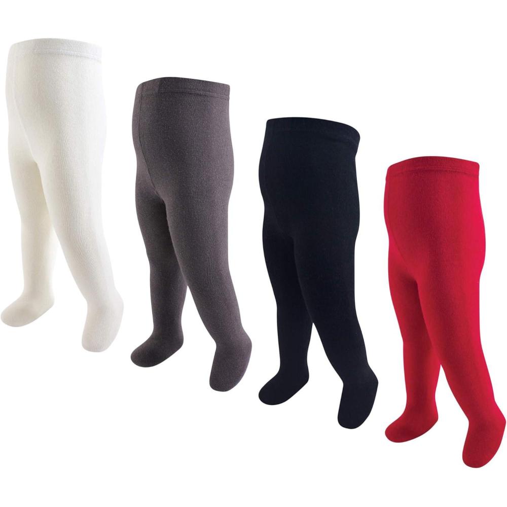 imageTouched by Nature Baby and Toddler Girl Organic Cotton TightsRed Navy