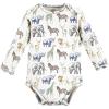 imageTouched by Nature Unisex Baby Organic Cotton LongSleeve BodysuitsBoy Safari