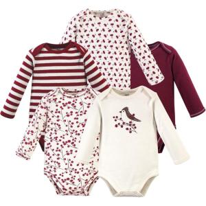 imageTouched by Nature Unisex Baby Organic Cotton LongSleeve BodysuitsBerry Branch