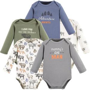 imageTouched by Nature Unisex Baby Organic Cotton LongSleeve BodysuitsBoy Woodland
