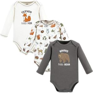 imageTouched by Nature Unisex Baby Organic Cotton LongSleeve BodysuitsBoy Woodland Alphabet 3pack
