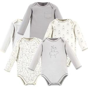 imageTouched by Nature Unisex Baby Organic Cotton LongSleeve BodysuitsFarm Friends