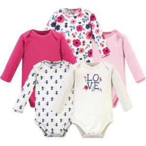 imageTouched by Nature Unisex Baby Organic Cotton LongSleeve BodysuitsGarden Floral