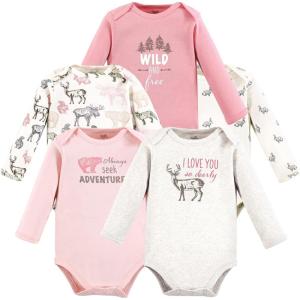 imageTouched by Nature Unisex Baby Organic Cotton LongSleeve BodysuitsGirl Woodland