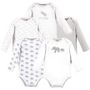 imageTouched by Nature Unisex Baby Organic Cotton LongSleeve BodysuitsMarching Elephant