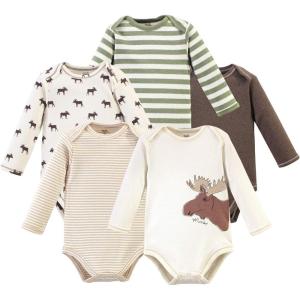 imageTouched by Nature Unisex Baby Organic Cotton LongSleeve BodysuitsMoose