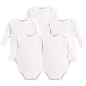 imageTouched by Nature Unisex Baby Organic Cotton LongSleeve BodysuitsWhite Longsleeve