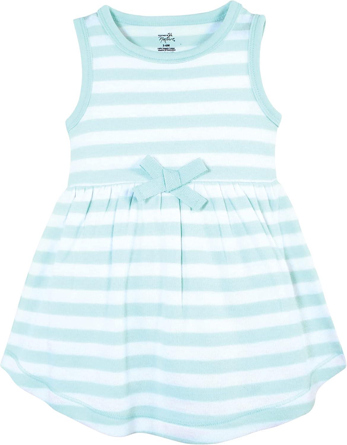 imageTouched by Nature Baby Girls Organic Cotton Short LongSleeve DressesCoral Reef