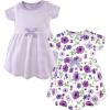 imageTouched by Nature Baby Girls Organic Cotton Short LongSleeve DressesBaby Toddler Purple Garden Short Sleeve