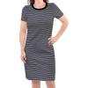 Women Black Heather Gray Short Sleeve