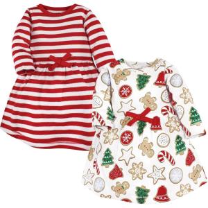 imageTouched by Nature Baby Girls Organic Cotton Short LongSleeve DressesChristmas Cookies